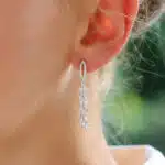 Contemporary Leaf Diamond Drop Earrings