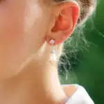 Art Deco Inspired Pearl and Diamond Drop Earrings
