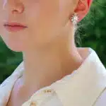 Art Deco Inspired Pearl and Old Cut Diamond Earrings