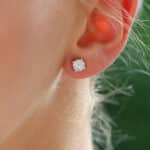 Round Brilliant Cut Diamond Cluster Stud Earrings