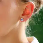Sapphire and Diamond Floral Cluster Earrings