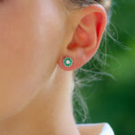 Emerald and Diamond Floral Earrings