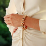 Retro 1940's Vintage Chunky Bracelet in Rose Gold