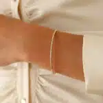 Vintage Half Diamond Set Bangle in Yellow Gold