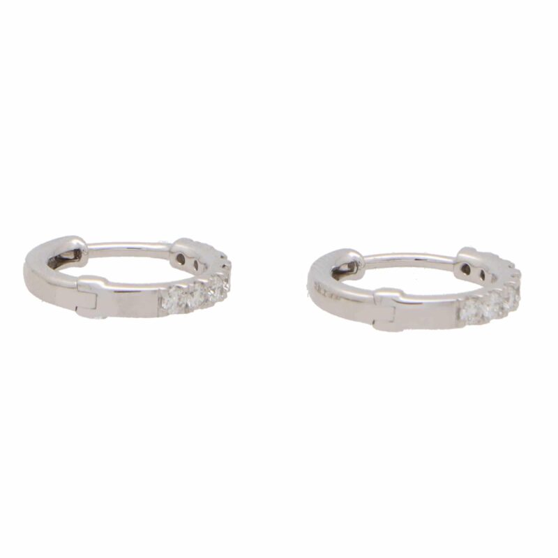 Contemporary 0.25ct Diamond Hoop Earrings in White Gold