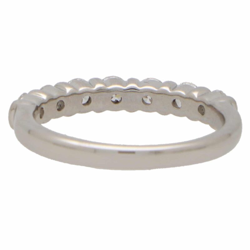 Diamond Bar Set Half Eternity Ring in Platinum