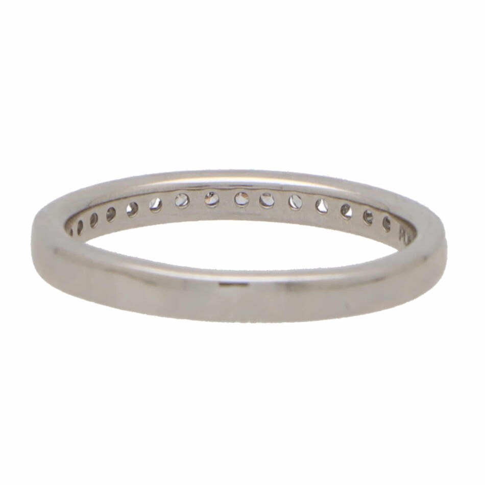 Contemporary Diamond Half Eternity Ring in White Gold