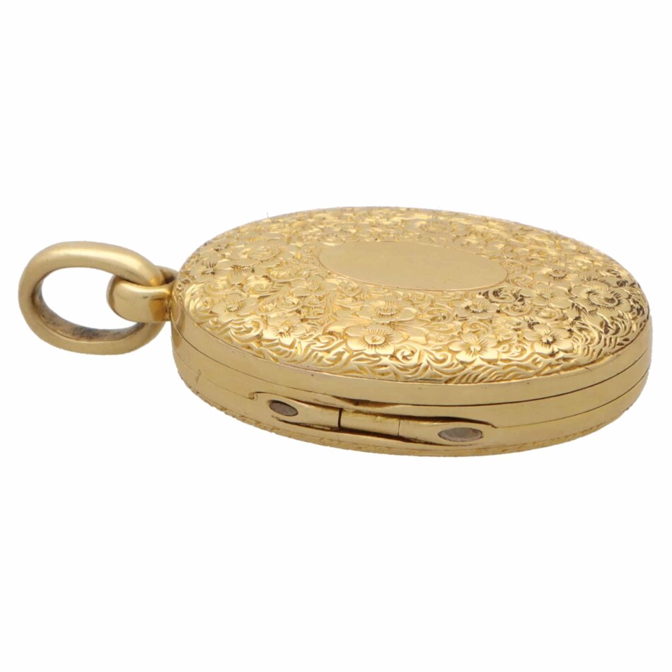 Victorian Floral Gold Double Locket, Circa 1870