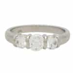 Bar Set Diamond Three Stone Ring