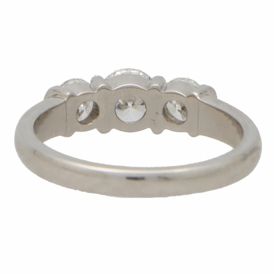 Bar Set Diamond Three Stone Ring