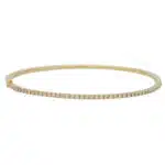 Vintage Half Diamond Set Bangle in Yellow Gold