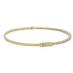 Vintage Half Diamond Set Bangle in Yellow Gold