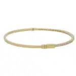 Vintage Half Diamond Set Bangle in Yellow Gold