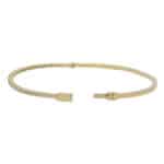 Vintage Half Diamond Set Bangle in Yellow Gold