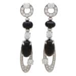 Vintage Bulgari Elisia Onyx and Diamond Drop Earrings