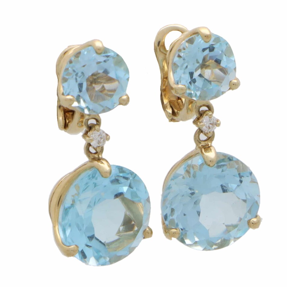 Vintage Casandra Goad Topaz and Diamond Earrings