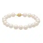 Vintage White Cultured Pearl Bracelet with Gold Clasp