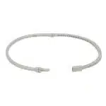 Vintage Half Diamond Set Bangle in White Gold