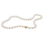 Vintage White Pearl Strand Necklace With Yellow Gold Clasp