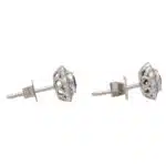 Sapphire and Diamond Floral Cluster Earrings