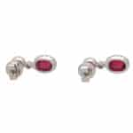 Vintage Ruby and Diamond Double Cluster Drop Earrings