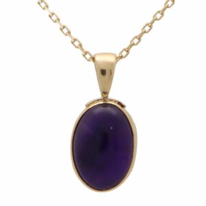 Vintage Amethyst Oval Pendant Necklace