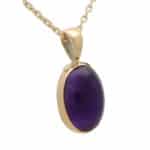 Vintage Amethyst Oval Pendant Necklace