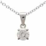 Vintage 0.50ct Single Solitaire Diamond Pendant Necklace