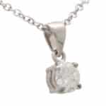 Vintage 0.50ct Single Solitaire Diamond Pendant Necklace