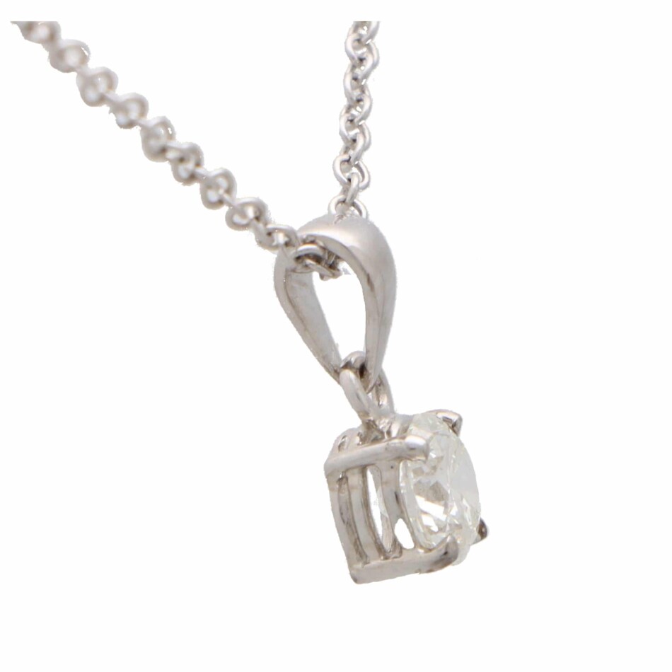 Vintage 0.50ct Single Solitaire Diamond Pendant Necklace
