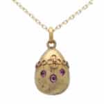 Vintage Russian Tourmaline Egg Pendant