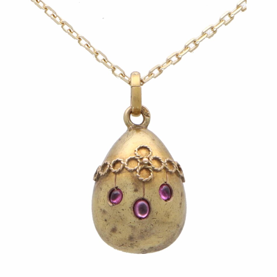 Vintage Russian Tourmaline Egg Pendant