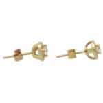 Round Diamond Halo Stud Earrings in Yellow Gold