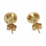 Round Diamond Halo Stud Earrings in Yellow Gold