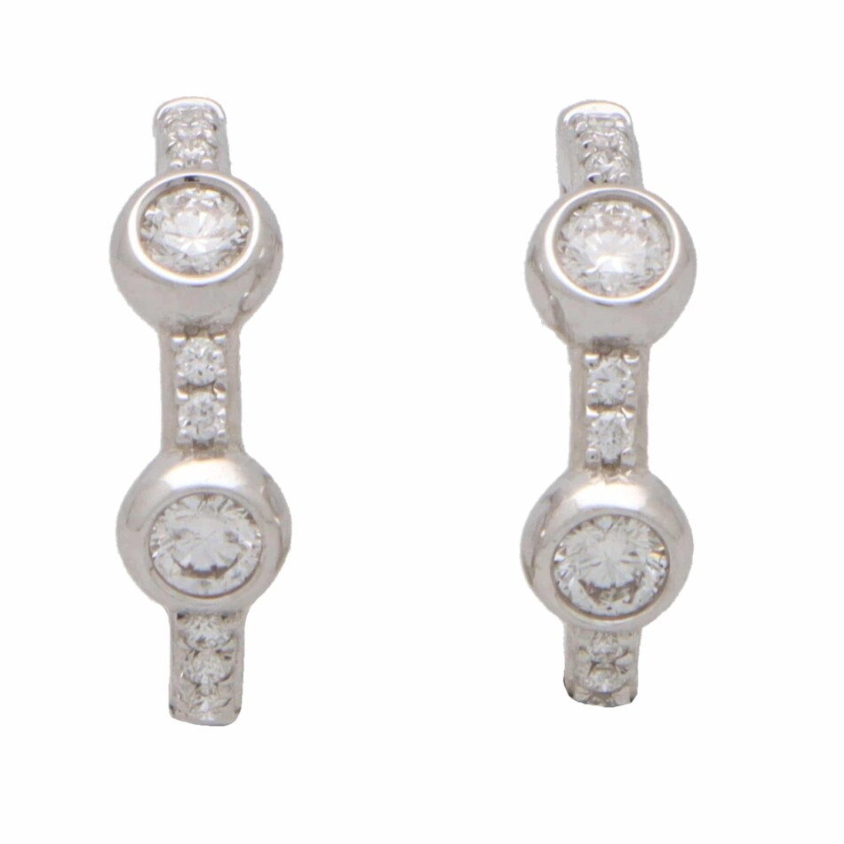 Vintage Diamond Hoop Earrings