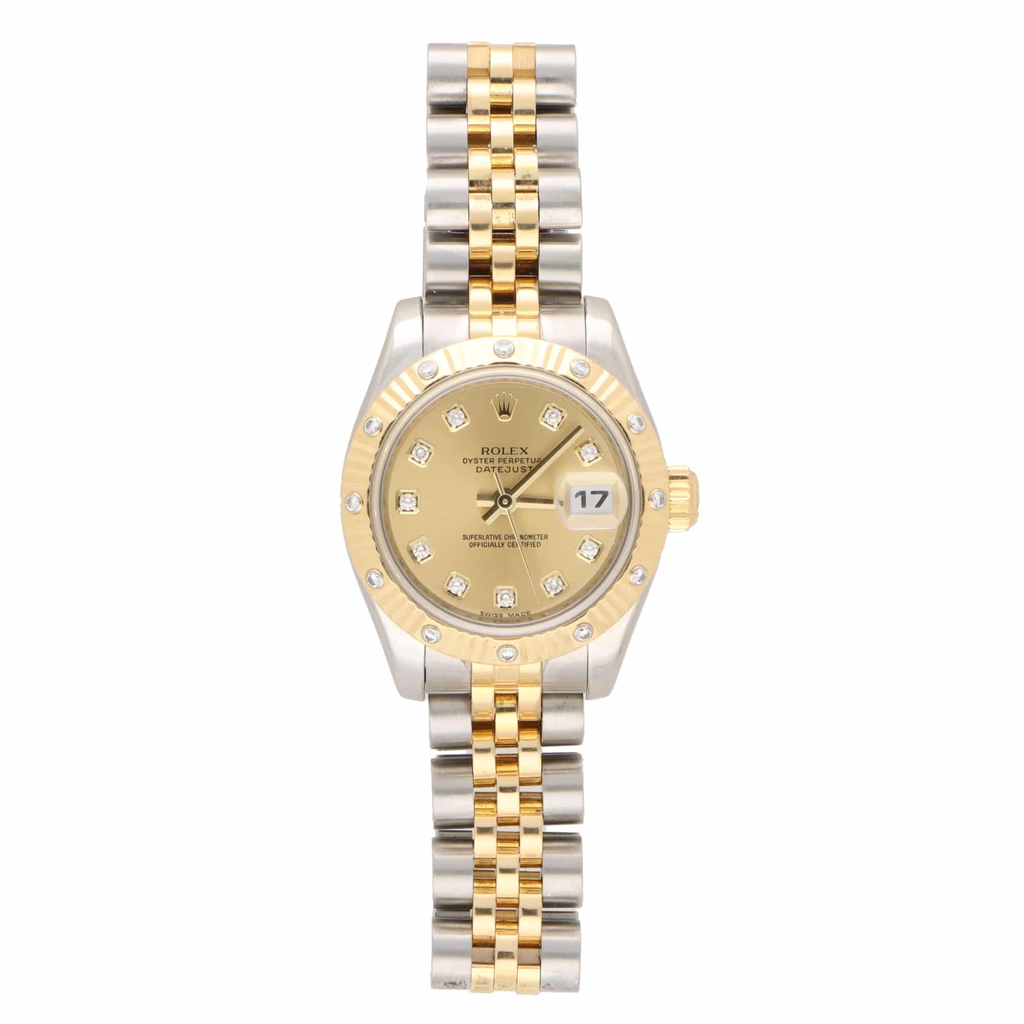Vintage 2005 Diamond, Steel and Gold Rolex DateJust 179313