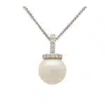 Vintage Pearl and Diamond Pendant Necklace