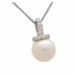 Vintage Pearl and Diamond Pendant Necklace