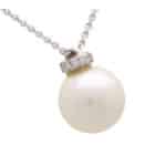 Vintage Pearl and Diamond Pendant Necklace