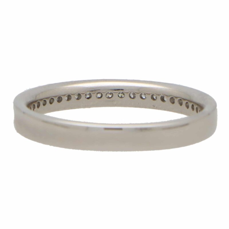 Contemporary Princess Cut Half Eternity Ring in Platinum