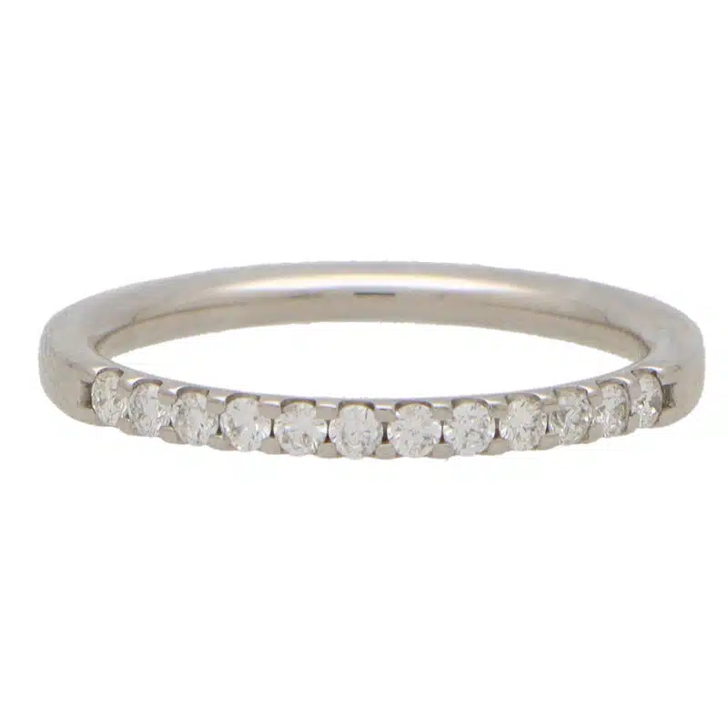 Contemporary Diamond Half Eternity Ring in Platinum