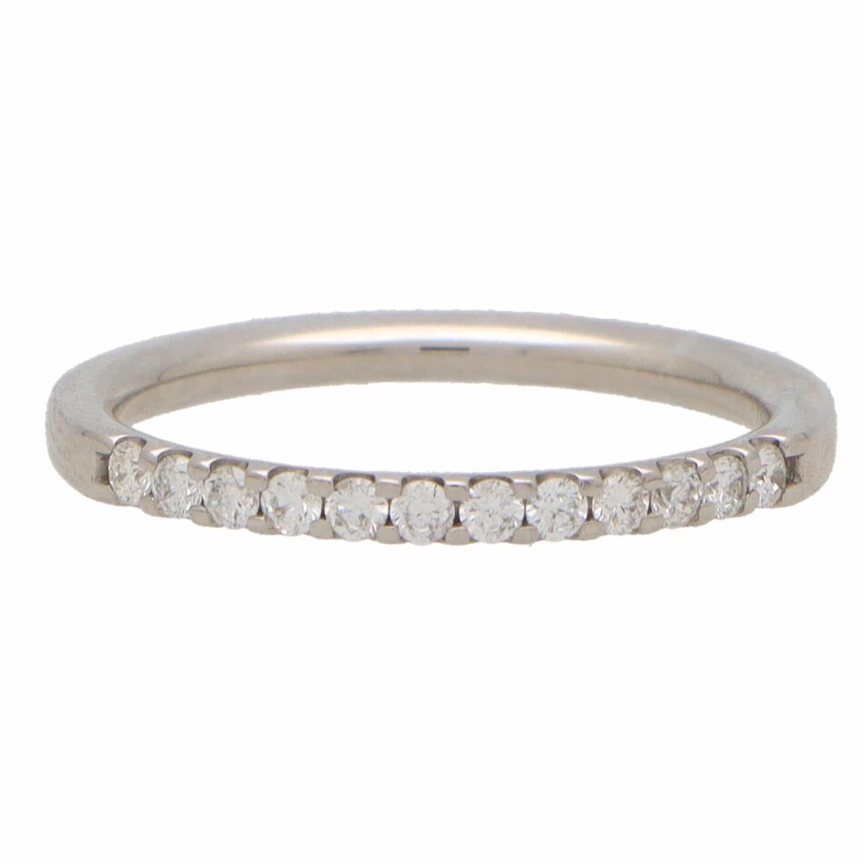 Contemporary Diamond Half Eternity Ring in Platinum