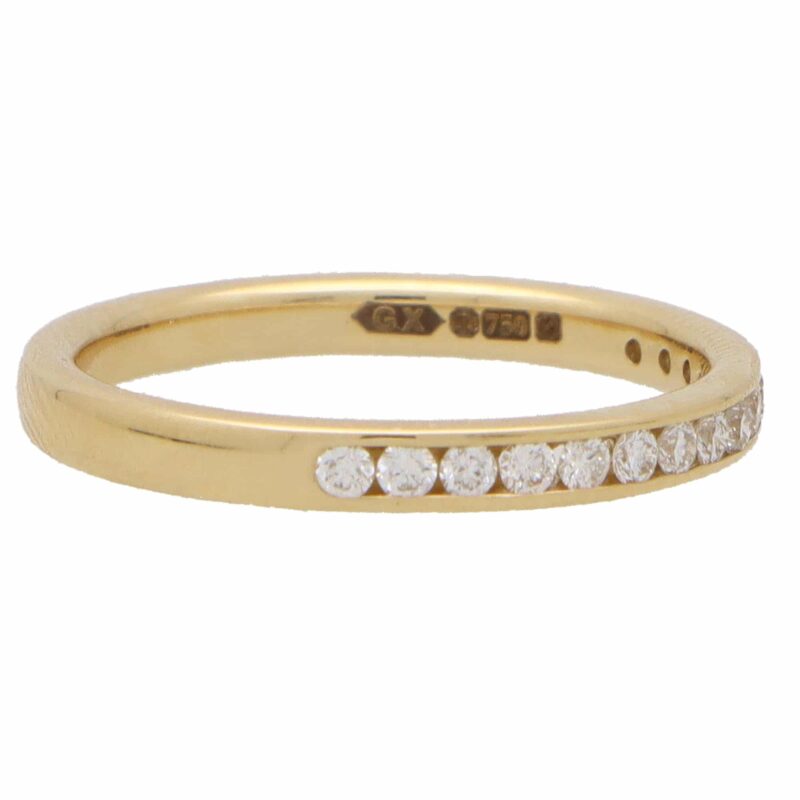 Contemporary Diamond Half Eternity Ring in Yellow Gold