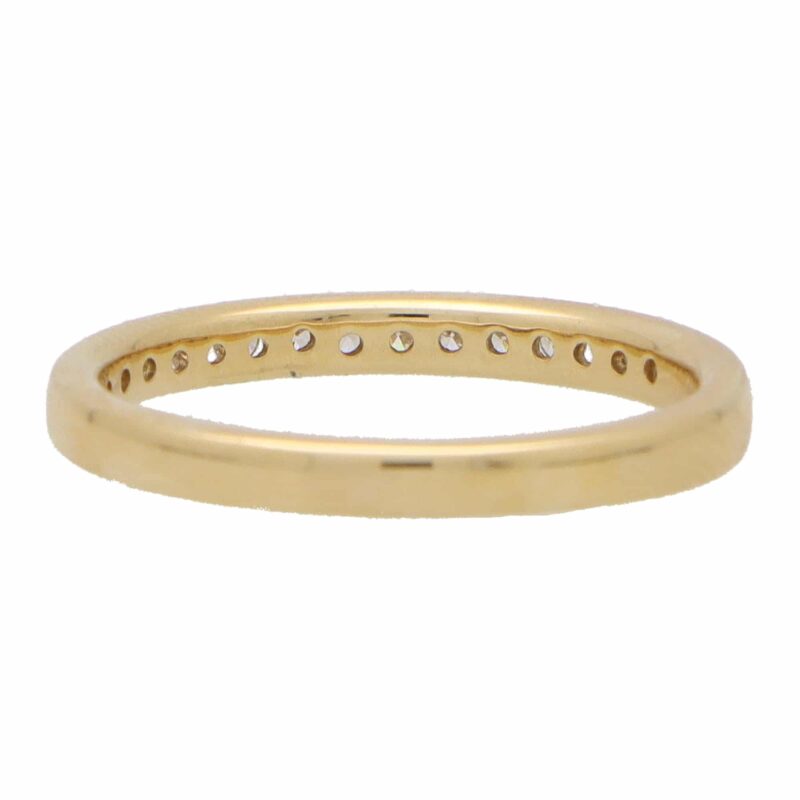 Contemporary Diamond Half Eternity Ring in Yellow Gold