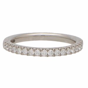 Contemporary Half Eternity Ring Set in Platinum