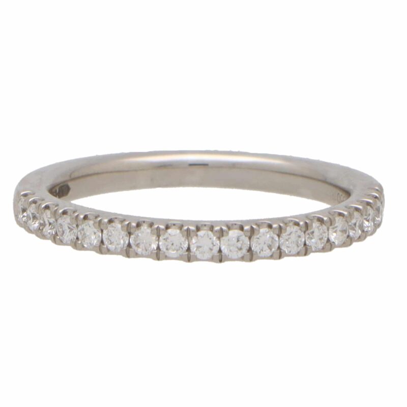 Contemporary Half Eternity Ring Set in Platinum