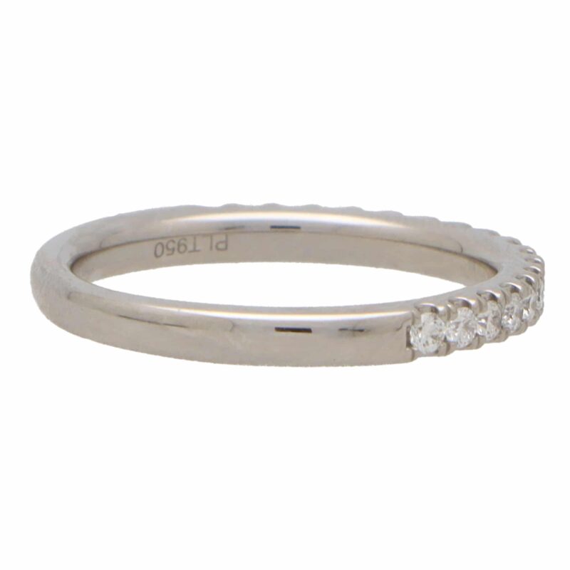 Contemporary Half Eternity Ring Set in Platinum