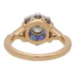 Sapphire and Diamond Floral Cluster Ring