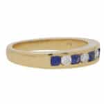 Sapphire and Diamond Half Eternity Band Ring