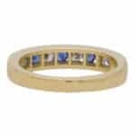 Sapphire and Diamond Half Eternity Band Ring